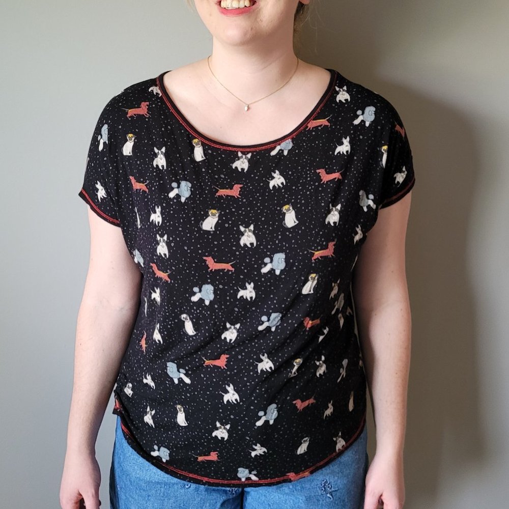 Edista dog print black teeshirt